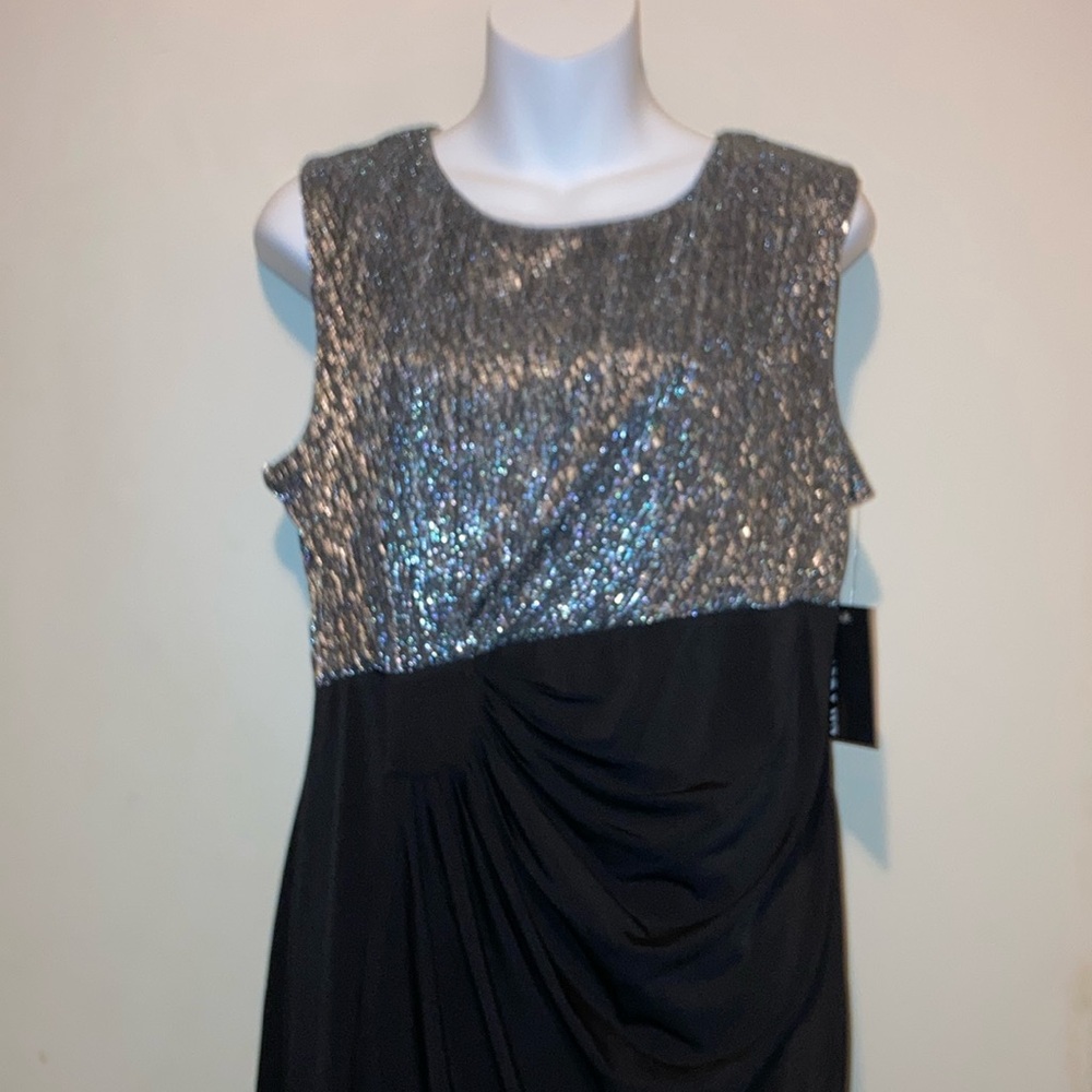 💿 EnFocus Elegant 💿 Black and Silver Sleeveless Dress   NWT